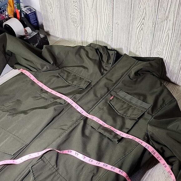 Levi's Arctic Hooded Fleece Lined Four Pocket Parka Jacket Green Mens Size XL - Picture 10 of 13